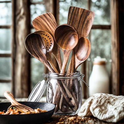 Teak Utensil Set