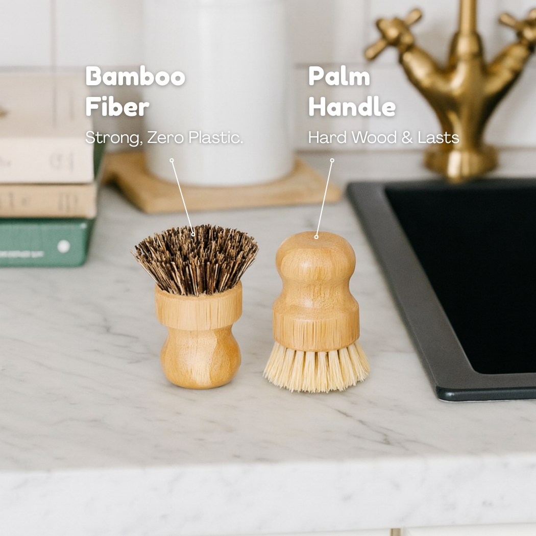 Bamboo Dish Brush Set