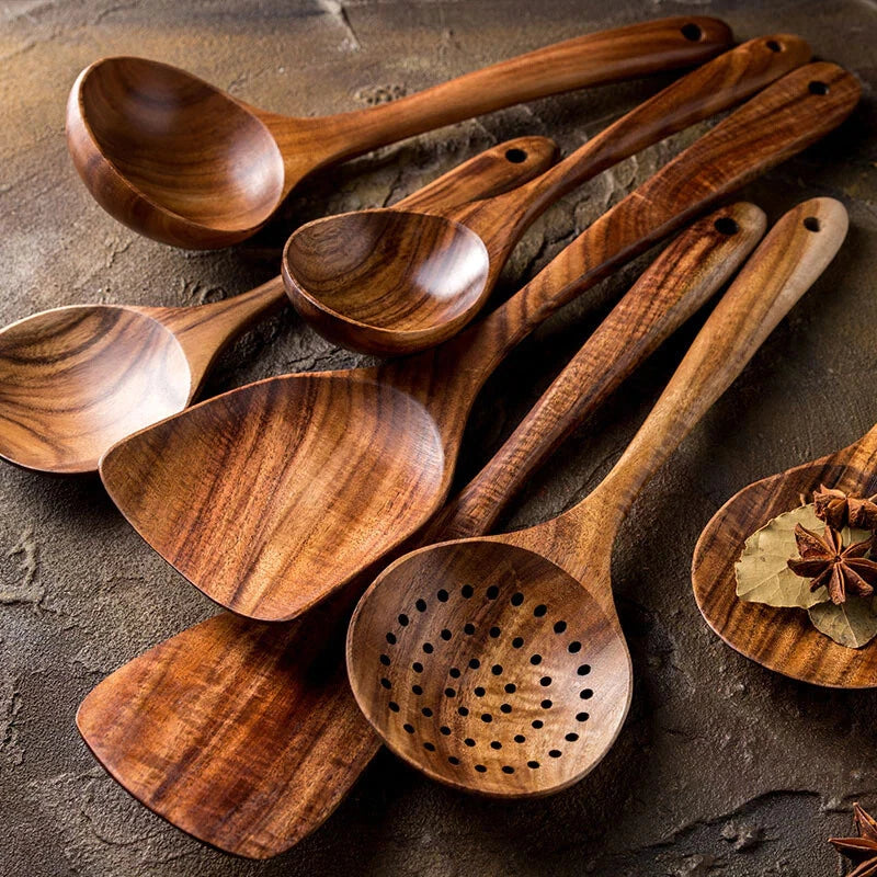 Natural Teak Utensil Set